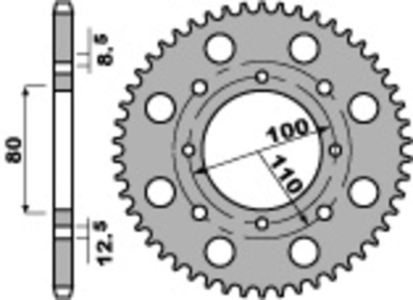 Standardní PBR Standard C45 Oceel Zadní SPROCK 819 - 520 819 39 C45
