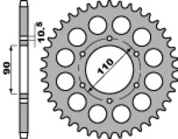 Standardní PBR Standard C45 Oceel Zadní SPROCK 850 - 530 850 33 C45