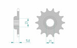 AFAM Steel Standard Framdrev 21504 - 520, framdrev i stål med 15,8 mm tjocklek och 21 mm innerdiameter. Passar Yamaha och MZ motorcyklar.