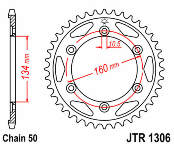 Standardní ocelový standard JT Sprock 1306 - 530 JTR1306.40
