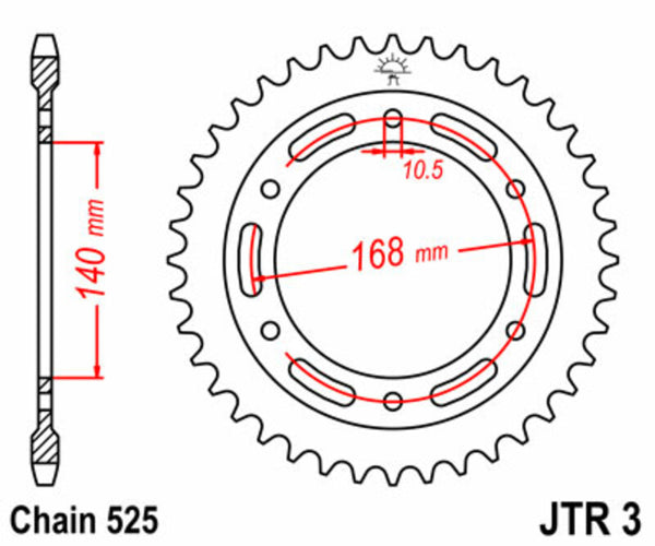 Standardní zadním sprockem JT Sprock 3 - 525 JTR3.41