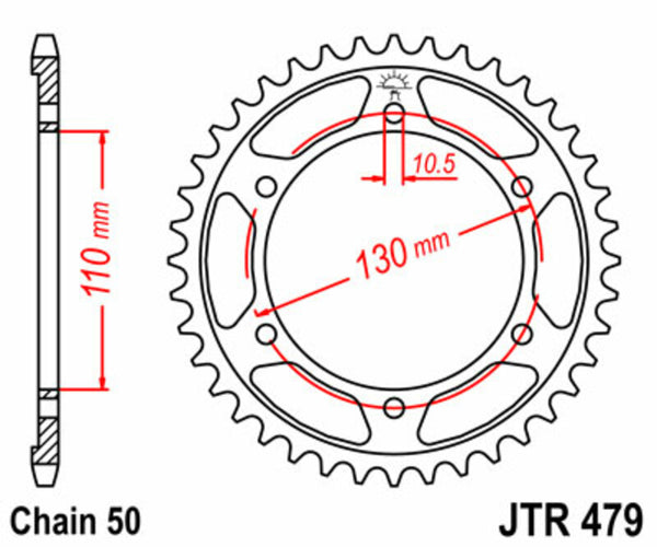 Standardní ocelový standard JT Sprocka 479 - 530 JTR479.38