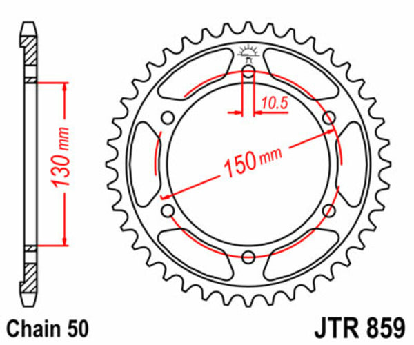 JT Sprockets Steel Standard Reary Sprocket 859 - 530 JTR859.47