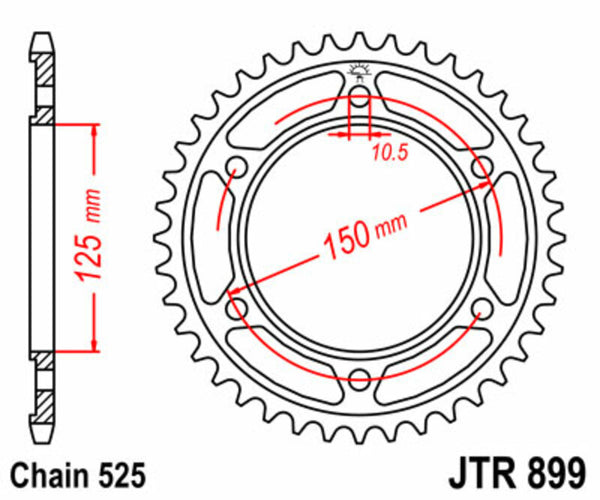 Standardní zadním sprockem JT Sprock 899 - 525 JTR899.42