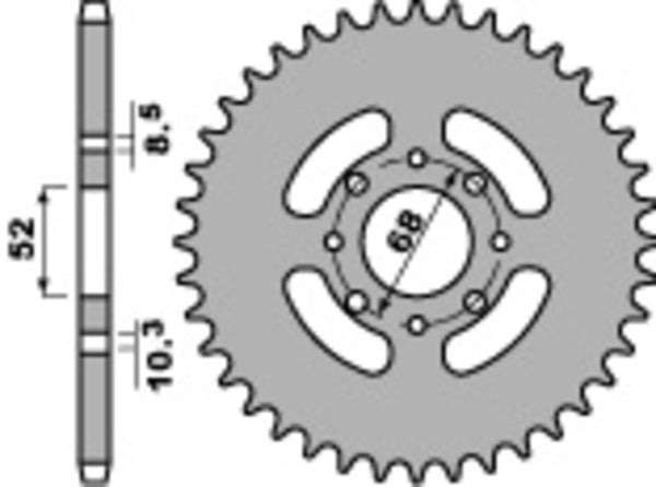 Standardní PBR Standard C45 Oceel Zadní Sprock 802 - 428 802 50 C45