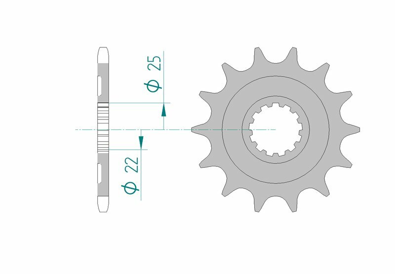 AFAM Steel Standard Front Sprocket 27502 - 520 framdrev i stål för Kawasaki KLX 450 och KX 450 modeller. Precisionsdesign med 25 mm och 22 mm innerdiameter.