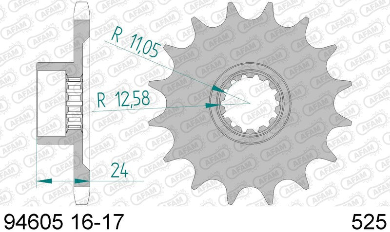 AFAM Steel Standard Front Sprock 94605 - 525