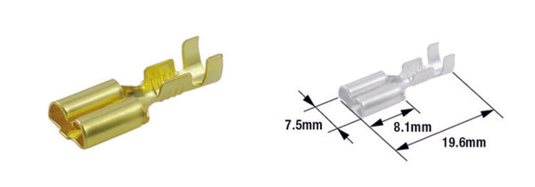 Tourmax ženský terminál PIN typu 250-Brass-100-Pack-ETP-31