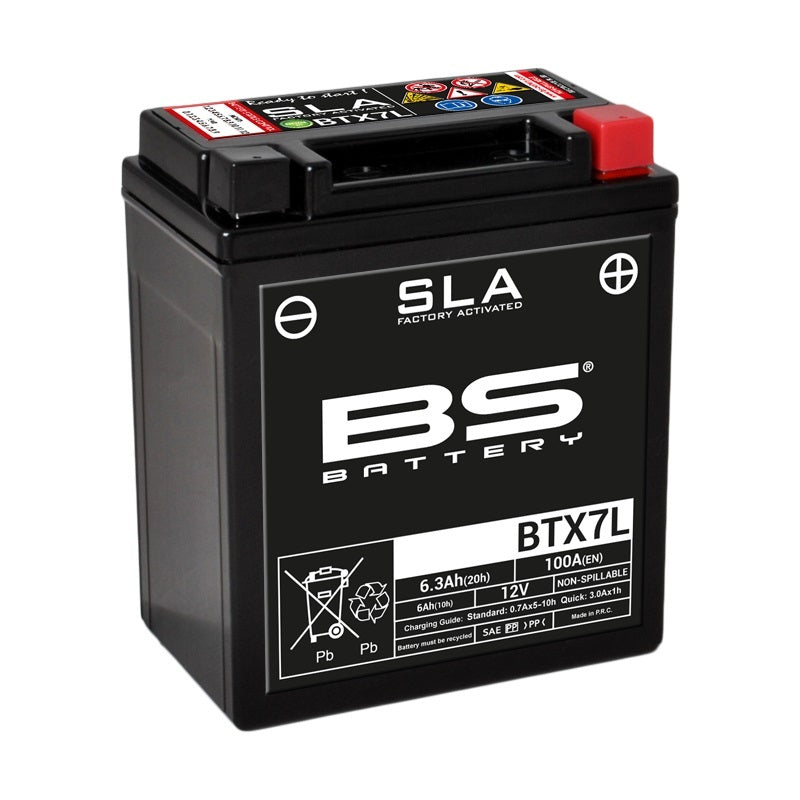 BS BATTERY SLA BATTERY MAINTENANCE FREE FACTORY ACTIVATED - BTX7L