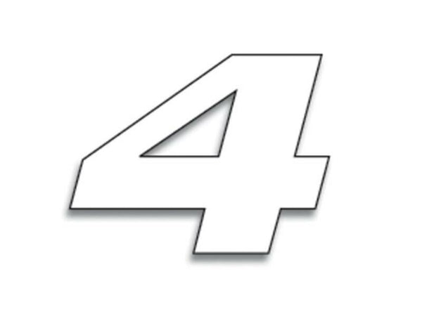 Blackbird Race Number 4 20x25cm White 5049/10/4