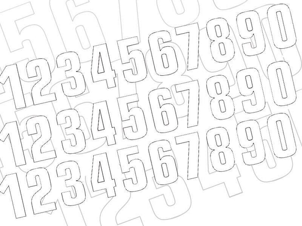 Blackbird Race Number 8 7x5,5 cm Bílá sada 3 BIHR_1_/10/8