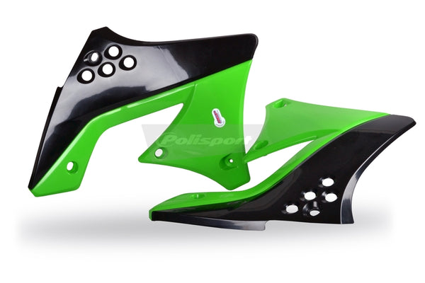 Policejní radiátor pokrývá OEM Color Green/Black Kawasaki KX250F 8412800004