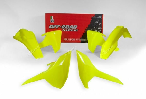 RaceTech Plastic Kit-Neon Yellow to Husqvarna Tea/Fe r-kithsq-gf0-417