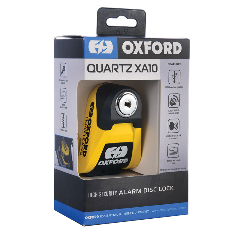 Oxford XA10 Alarm Disc Lock - Ø10mm žlutá/černá LK216