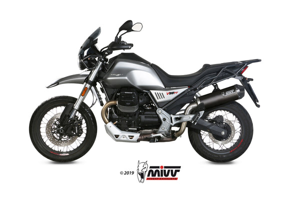 MIVV Oválný tlumič uhlíkových uhlíkových uhlíkových cap Moto Guzzi V85T M.013.LEC