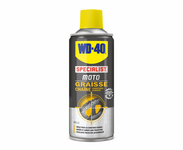 WD -40 Specialist® MotorBike Wet Conditions Chain Wax - Spray 400ml 33788