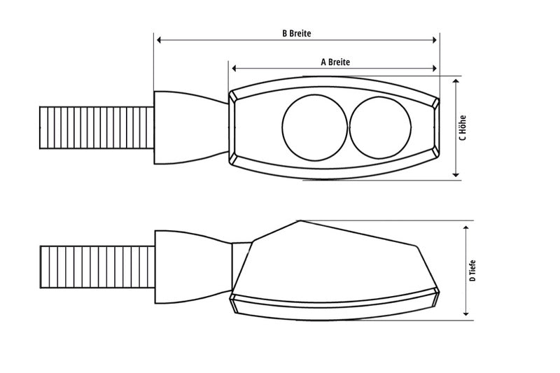 Indikátory LED LED Highsider CNC LED LET LIGHT BRONX, Černé, tónované sklo, E-schválené, (Pair) 204-2860