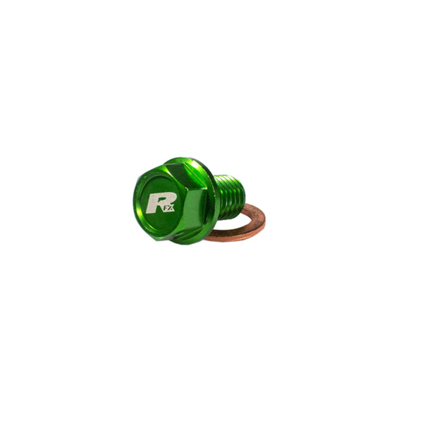 RFX PRO Magnetický odtokový šroub (zelená) [M8 x 16 mm x 1.5] - Kawasaki KXF250/450 FXDB2030099GN