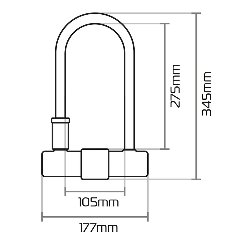 Oxford magnum u -lock s držákem - 170x315mm LK224