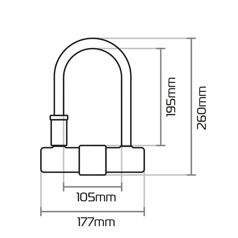 Oxford magnum u -lock s držákem - 170x285mm LK223