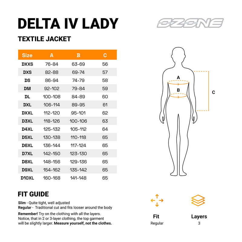 Ozone Lady Textile MC-Jacket Delta IV černá