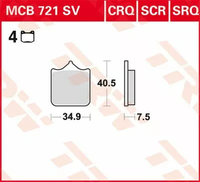 TRW brzdová podložka TRW MCB721CRQ MCB721CRQ