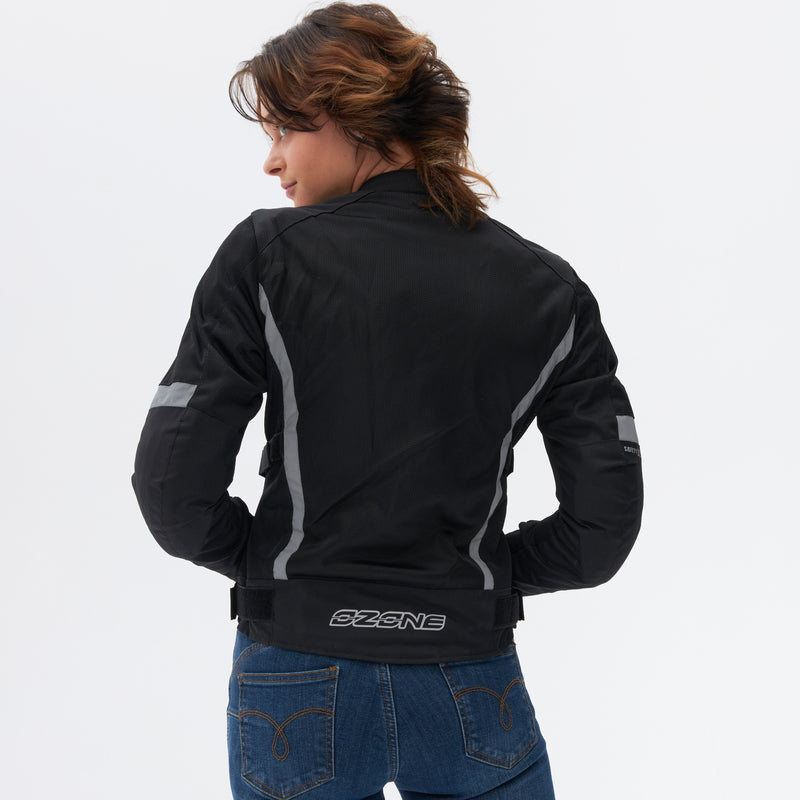 Ozone lady textile mc-jacket dart black