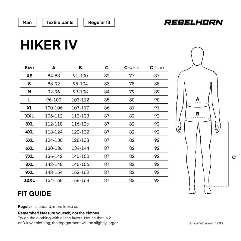 Rebelhorn Textile MC-Pants Hiker IV černá