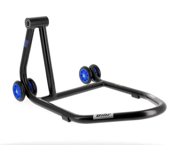 Domácí trať Bihr Left Single Arm Paddock Stand Matt Black Blue Wheelsnull