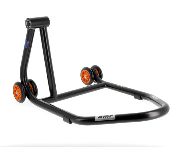 Domácí trať Bihr Left Single Arm Paddock Stand Matt Black Orange Wheelsnull