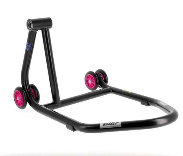 Domácí trať Bihr Left Single Arm Paddock Stand Matt Black Pink Wheelsnull