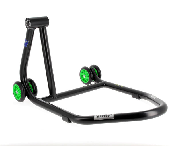 Domácí trať Bihr Left Single Arm Paddock Stand Matt Black Green Wheelsnull