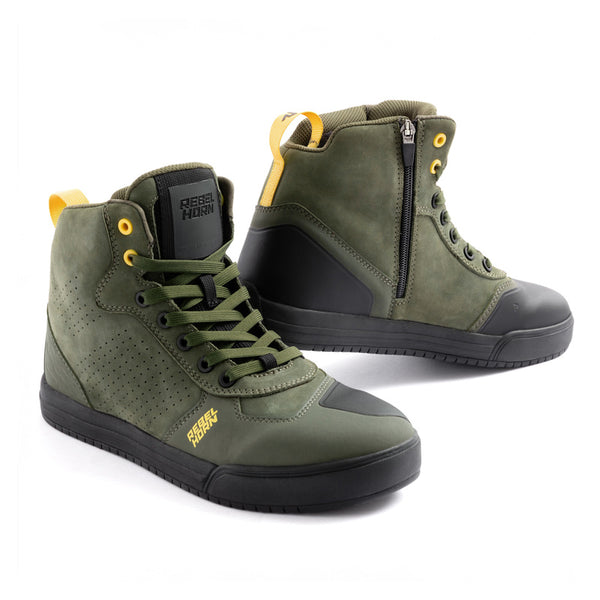 Rebelhorn Unisex Motorcycle Shoes Spike Green 