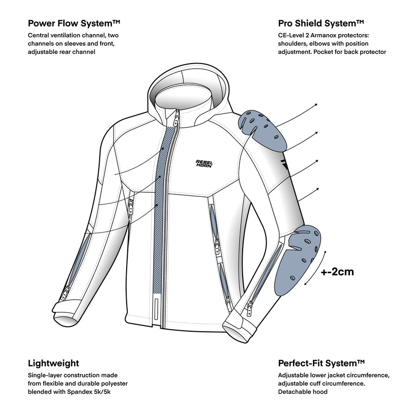 Softshell MC-Jacket Rebelhorn Slash Black /Red