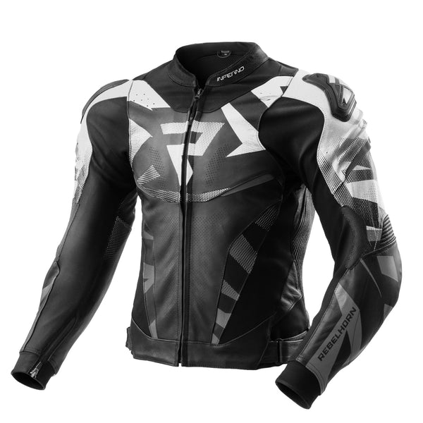 Rebelhorn mc-leather jacket inferno black /white