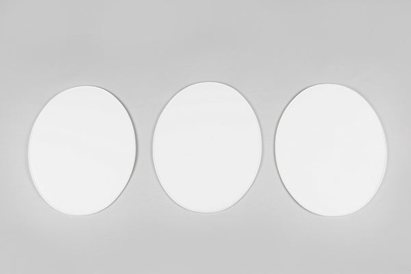 UFO Vintage Oval Front Plate 1970 White 3 PCS ME08049@W