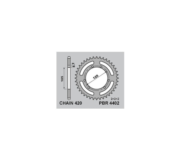 PBR Standard Steel Reary Sprock 4402 - 420 4402 48 F