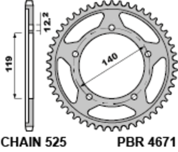 PBR STANDARDNÍ SPROPET 4671 - 525 4671 44 C45