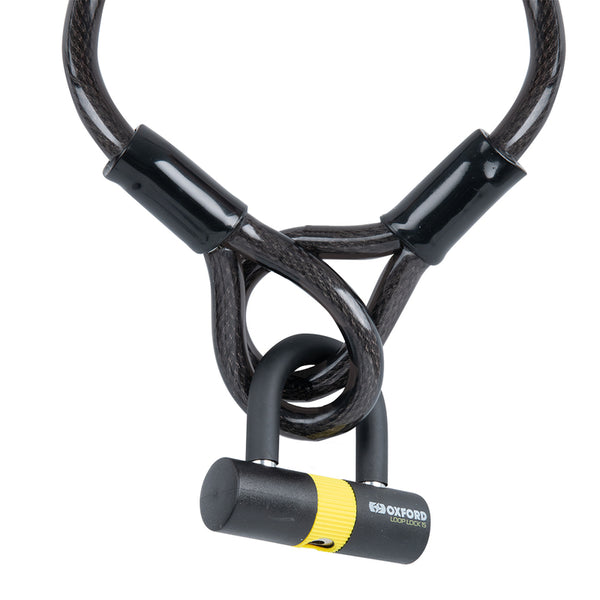 Oxford loop lid cable lock 15mm x 2.0m + mini bracket lock