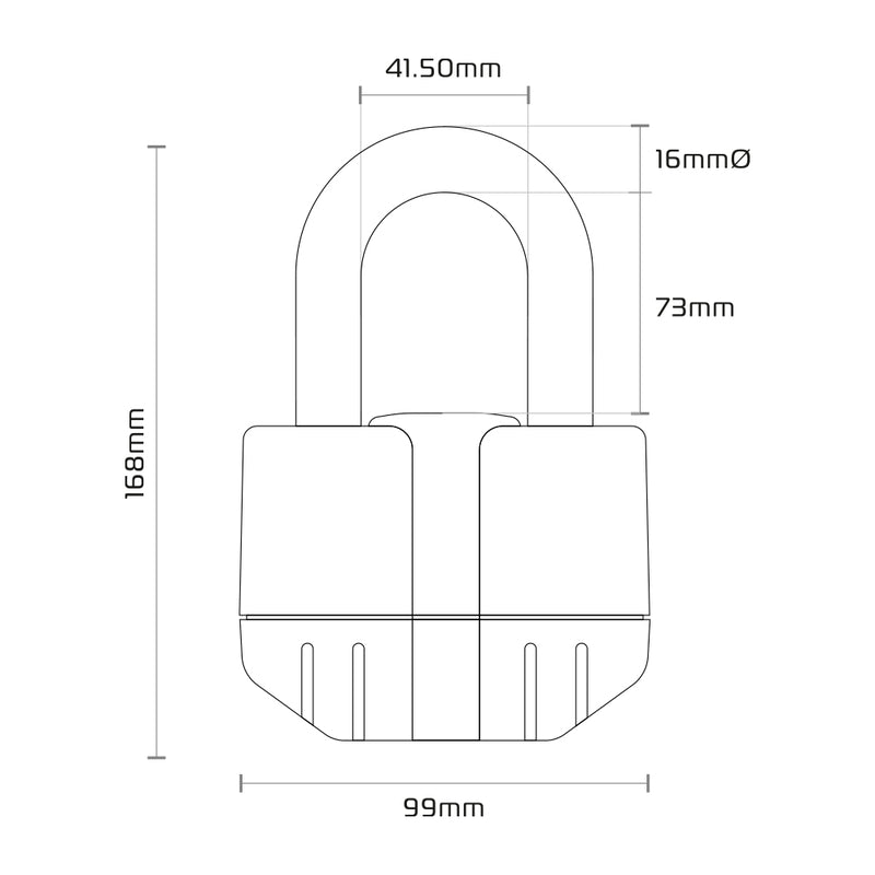 Alarmový zámek Oxford Boss 16 mm + řetězec 12 mm x 1,2 m LK480