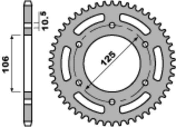 PBR Standardní ocel Rehy Sprock 4530 - 520 4530 51 C45