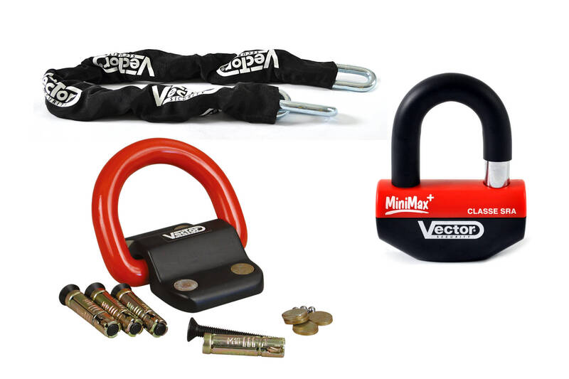 Vektor Anti -Theft Kit - MiniMax + zámek disku Ø16mm + řetězec Ø13mm / 1,3 m + kotva Ø22mm null