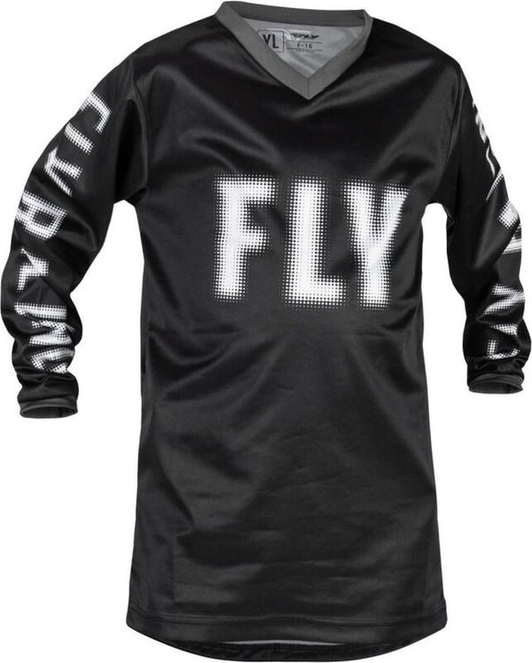 Fly Racing F-16 Youth Jersey-Black/White 376-222yxs