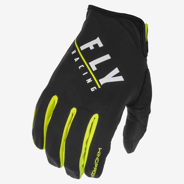 Fly Racing Windproof Gloves - Black/Neon Yellow 371-14208