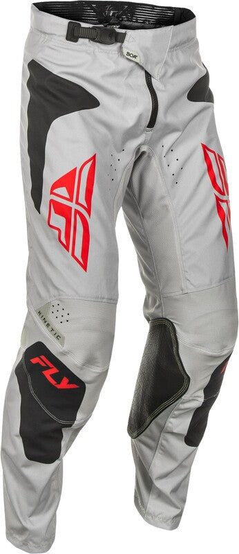 Fly Racing Kinetic Sym Pants - světle šedá/červená/černá 378-43032