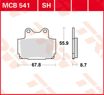 TRW Brake Pad TRW MCB541 MCB541