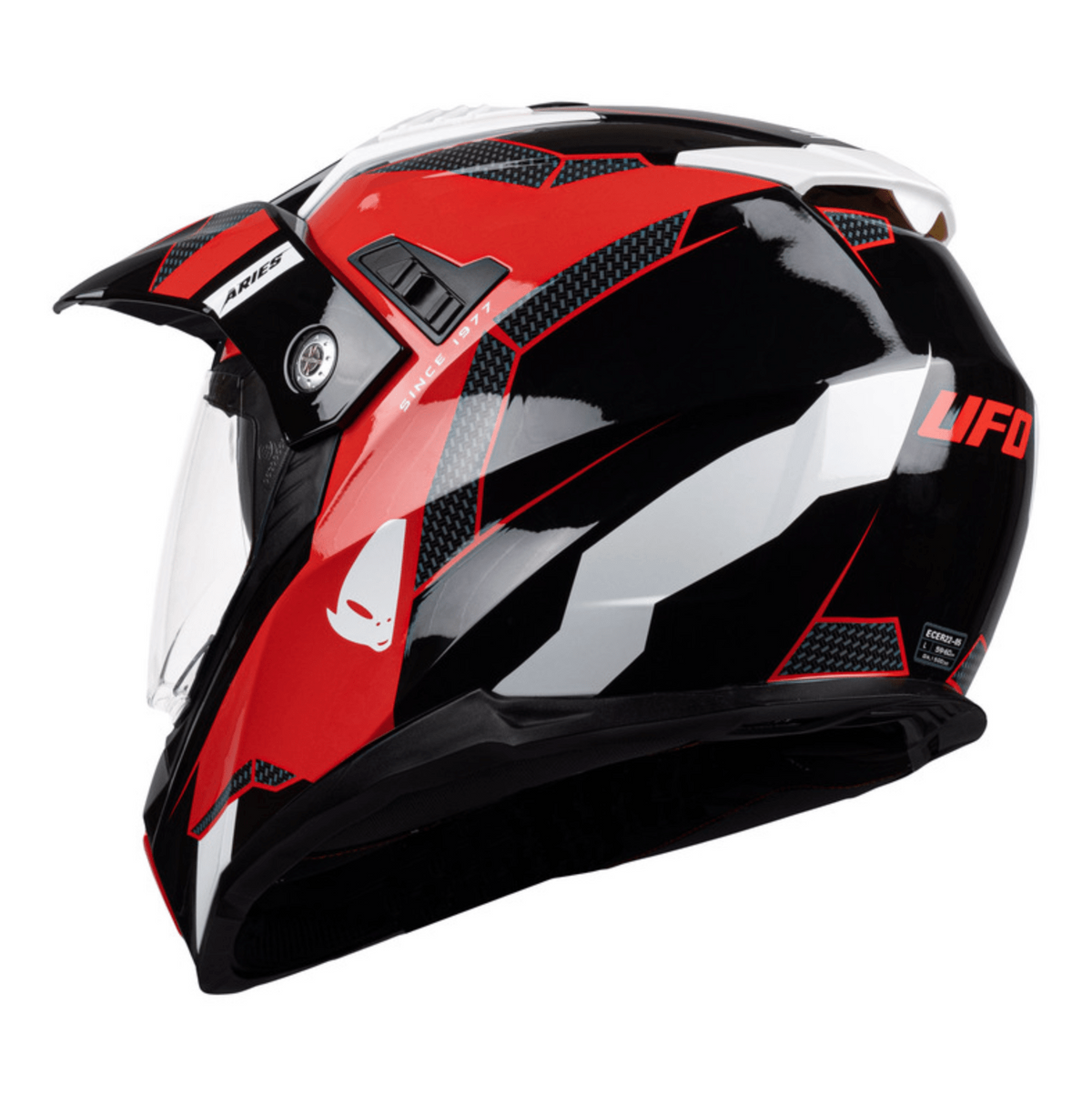 UFO Adventure MC Helmet Aries Black /Red