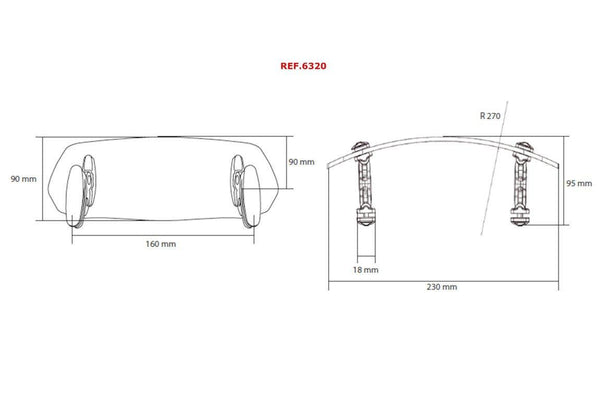 PICOR MULTIADjustable Clip-on 263x95mm. C/jasné
