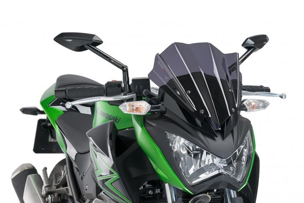 Čelní sklo Nová generace Sport Kawasaki Z300 15-18 Tmavý kouř