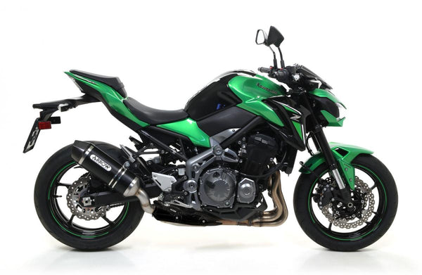 Kawasaki Z900 homologovaný hliníkový tmavý technický tlumič s uhlíkovým uzávěrem pro originální a šipky